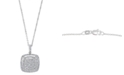 EFFY Collection EFFY&reg; Diamond Halo Cluster 18" Pendant Necklace (7/8 ct. t.w.) in 14k White Gold